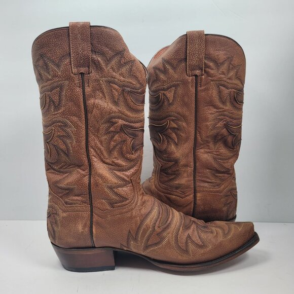 Dan Post Men's Brown Racer Leather Western Boots DP2571 US Size 13D - Picture 6 of 12
